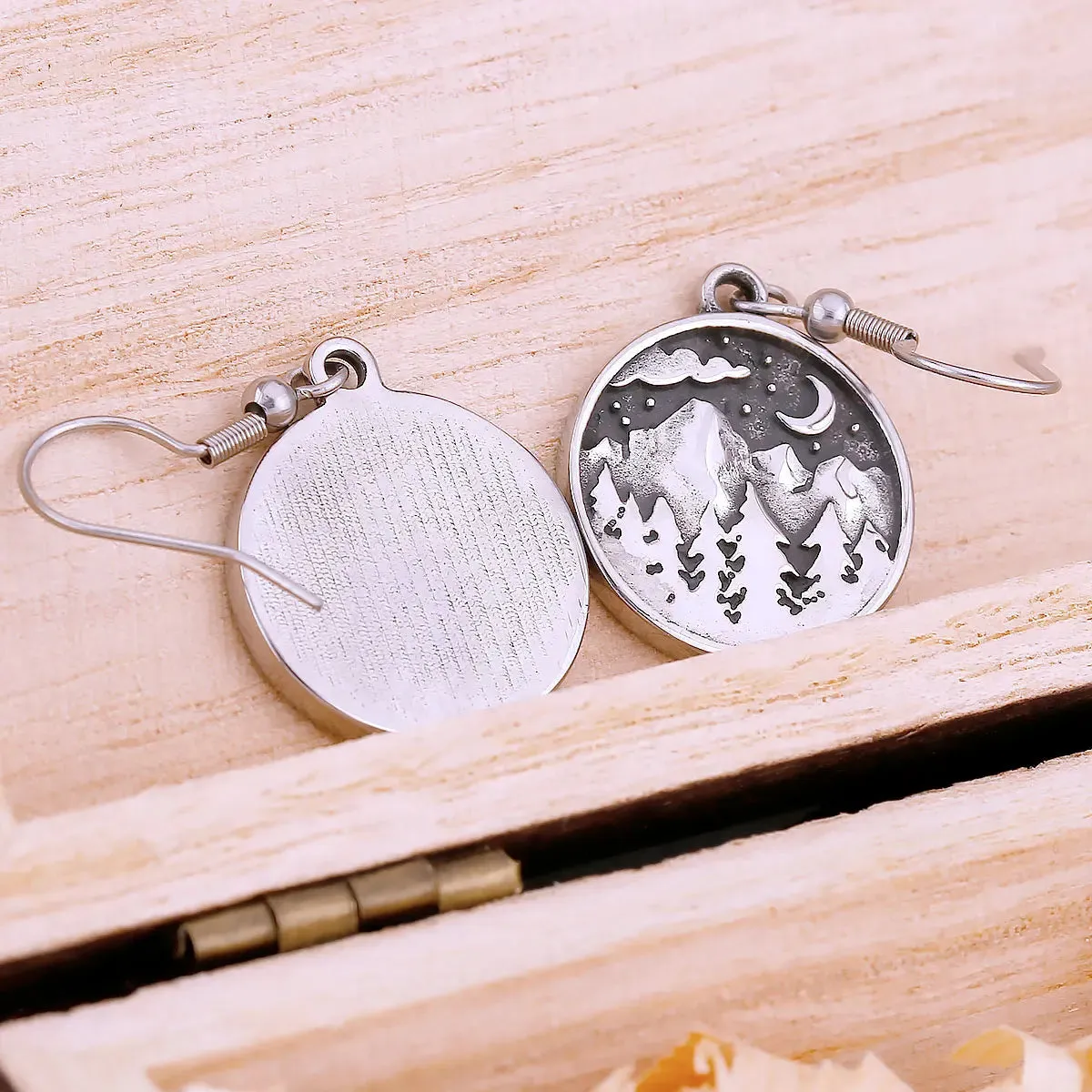 Vintage Forest Moon Drop Viking Earrings