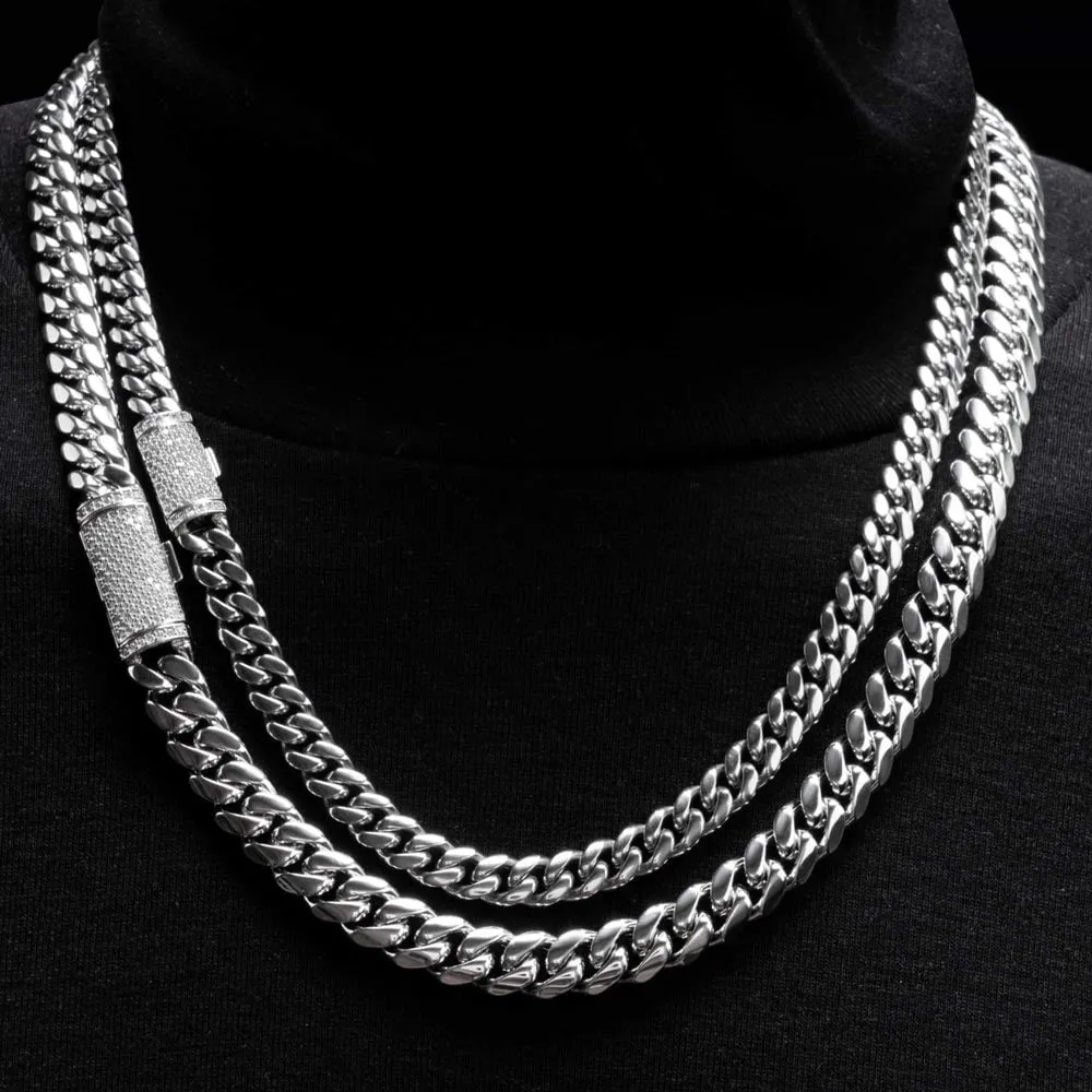 VVS Moissanite Miami Cuban Bracelet Steel / .925 Silver