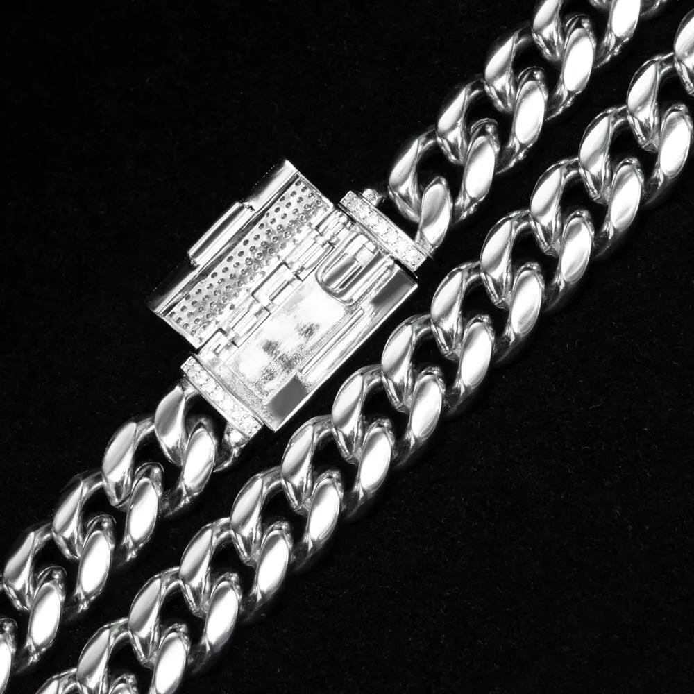 VVS Moissanite Miami Cuban Bracelet Steel / .925 Silver