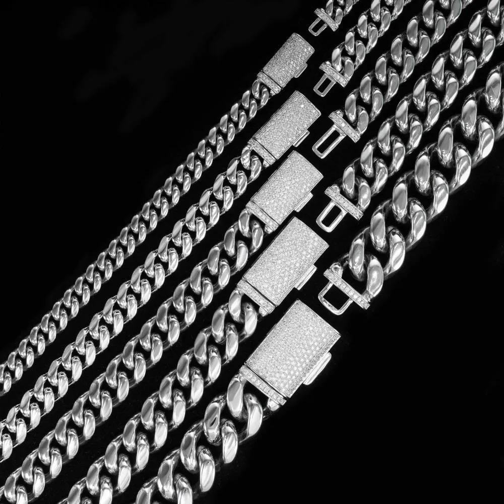 VVS Moissanite Miami Cuban Bracelet Steel / .925 Silver