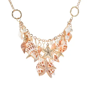 Wholesale Beach Style Starfish Alloy Necklace