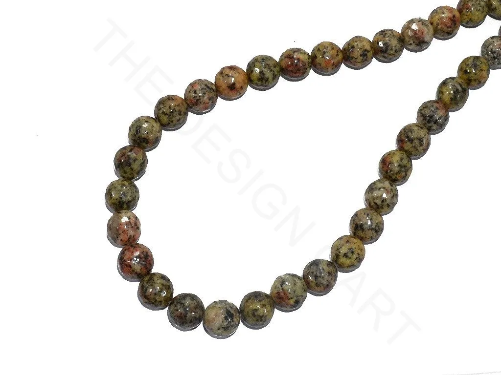 Yellow Black Round Jade Semi Precious Stones