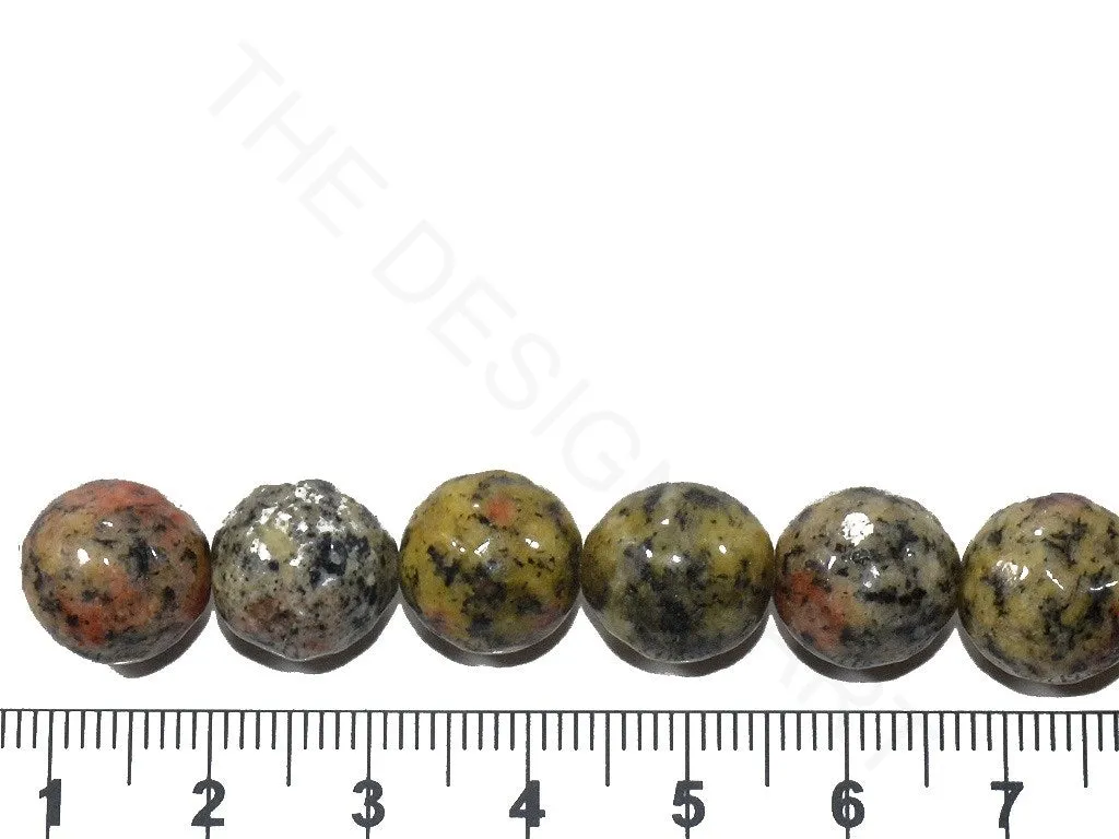 Yellow Black Round Jade Semi Precious Stones