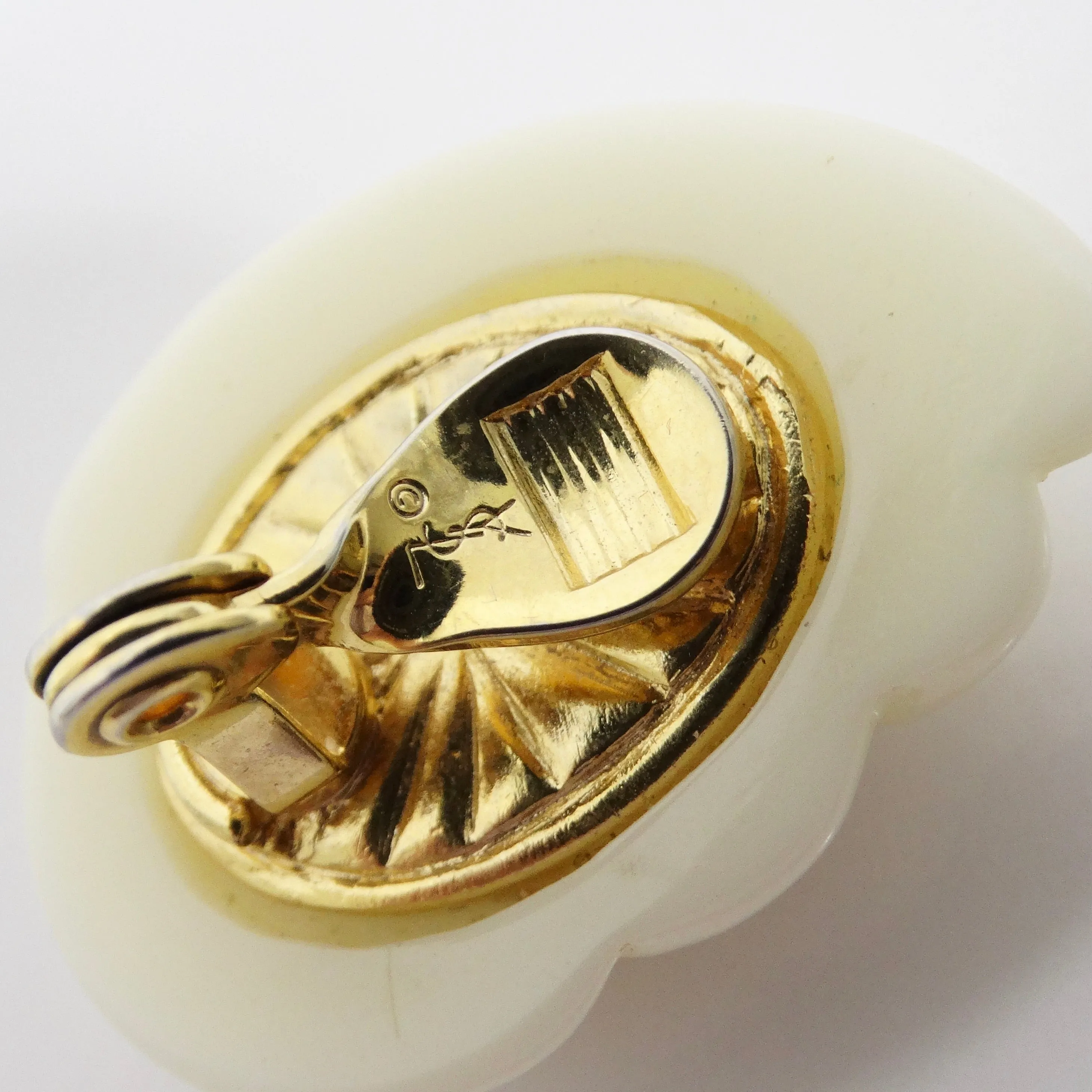 Yves Saint Laurent 1980s Resin Shell Earrings